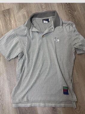 GOLFSport Gray Geo-Print Short-Sleeve Polo